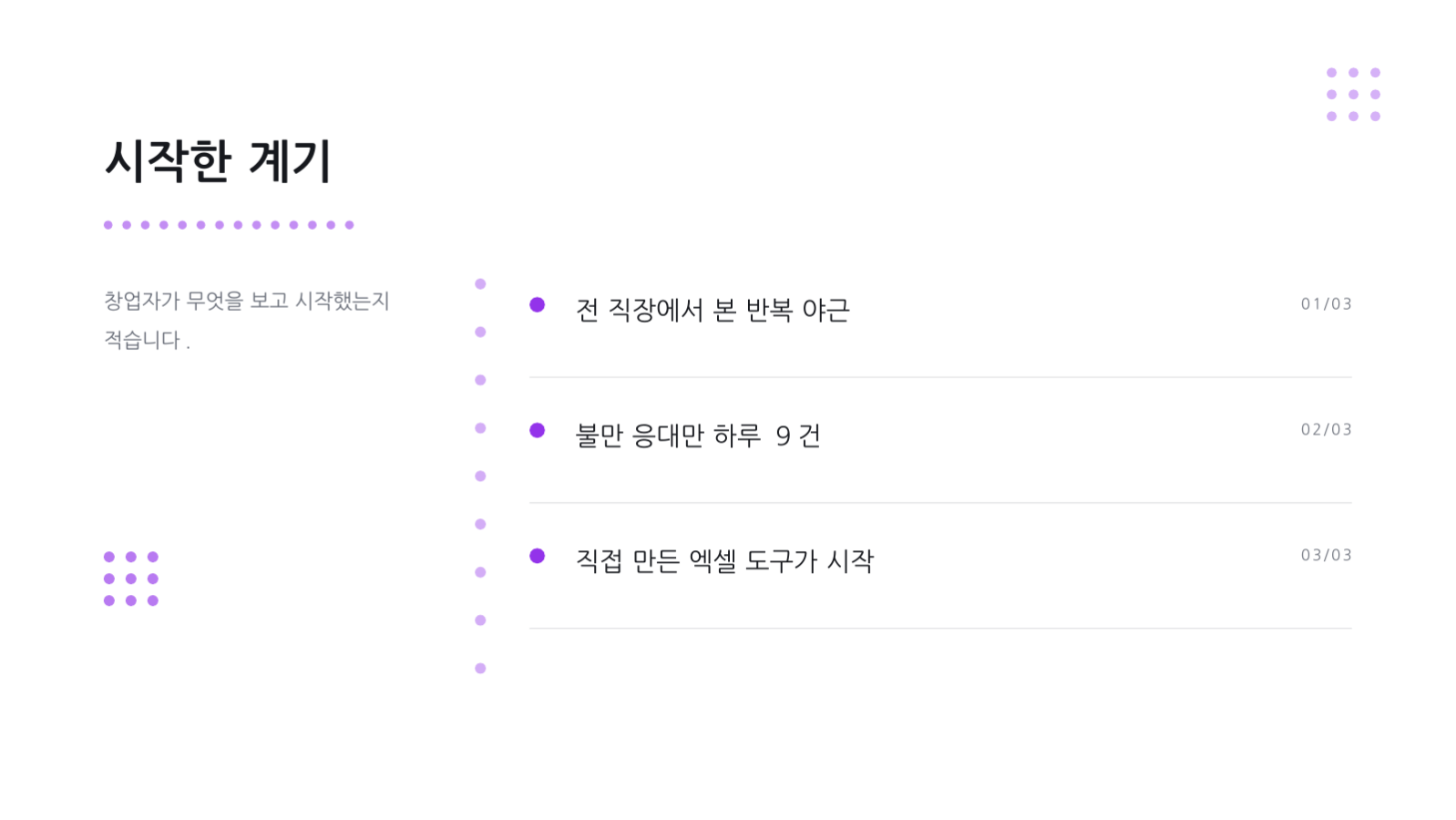 슬라이드 4 — 창업 스토리 덱