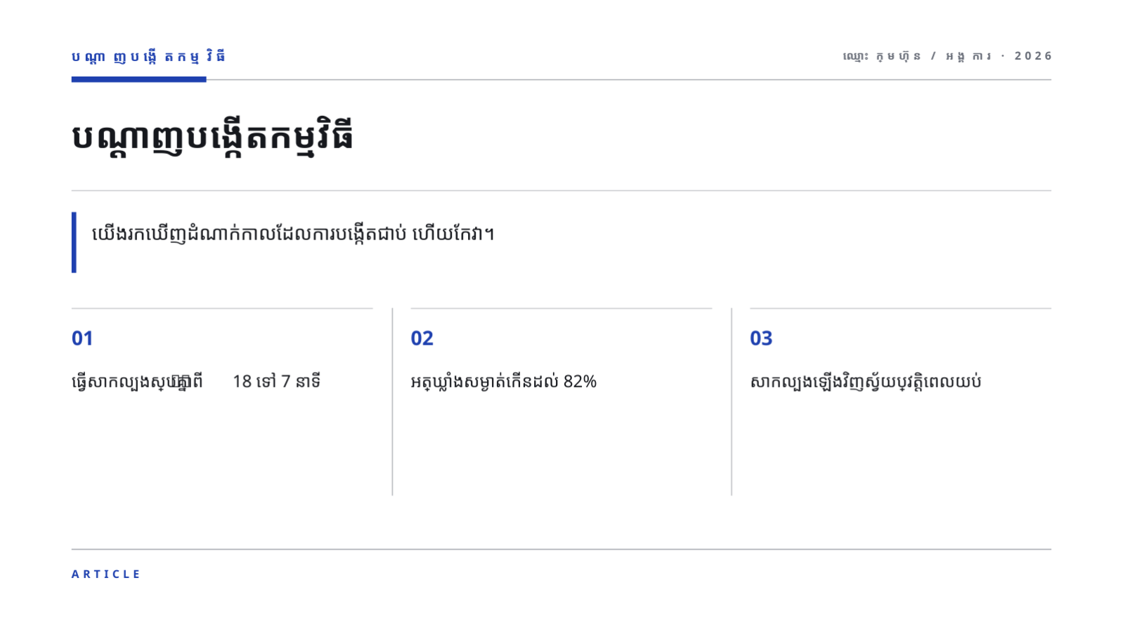 ស្លាយ 6 — របាយការណ៍ប្រតិបត្តិការ DevOps