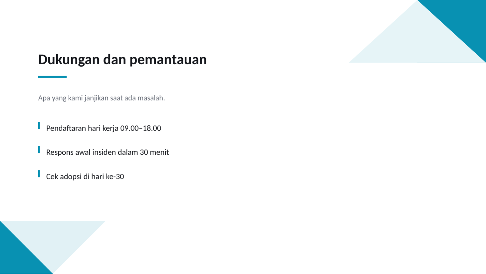 Slide 12 — Materi onboarding pelanggan