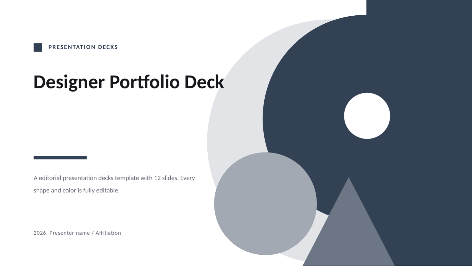 Slide 1 — Designer Portfolio Deck