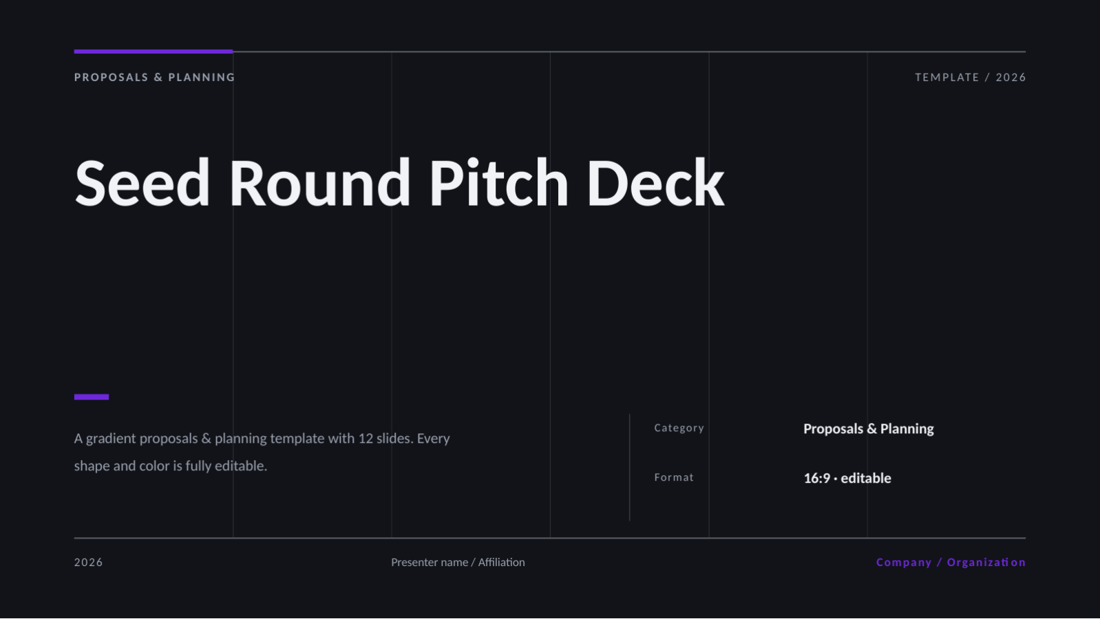 Slide 1 — Seed Round Pitch Deck