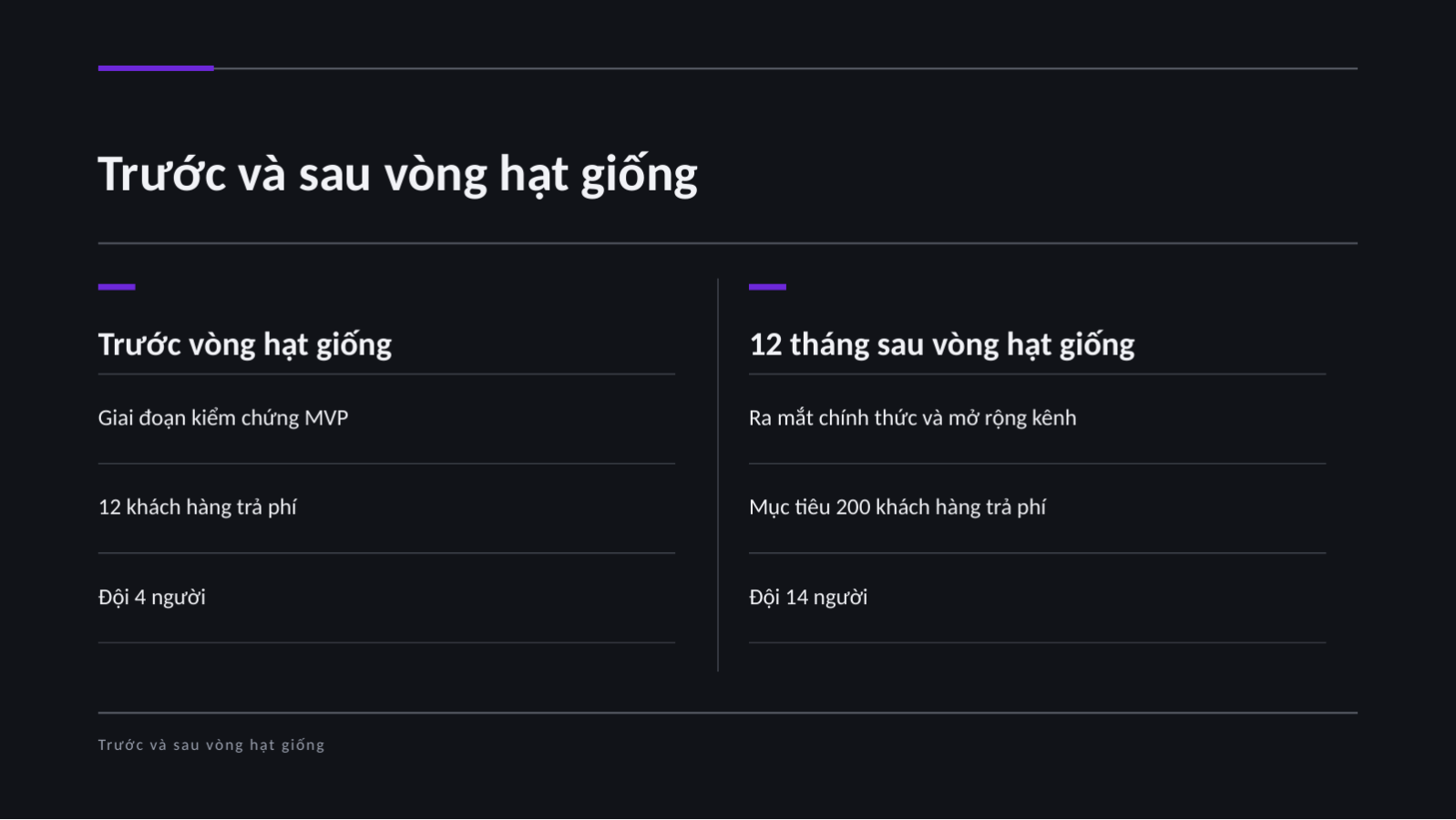 Trang chiếu 9 — Pitch deck gọi vốn vòng hạt giống