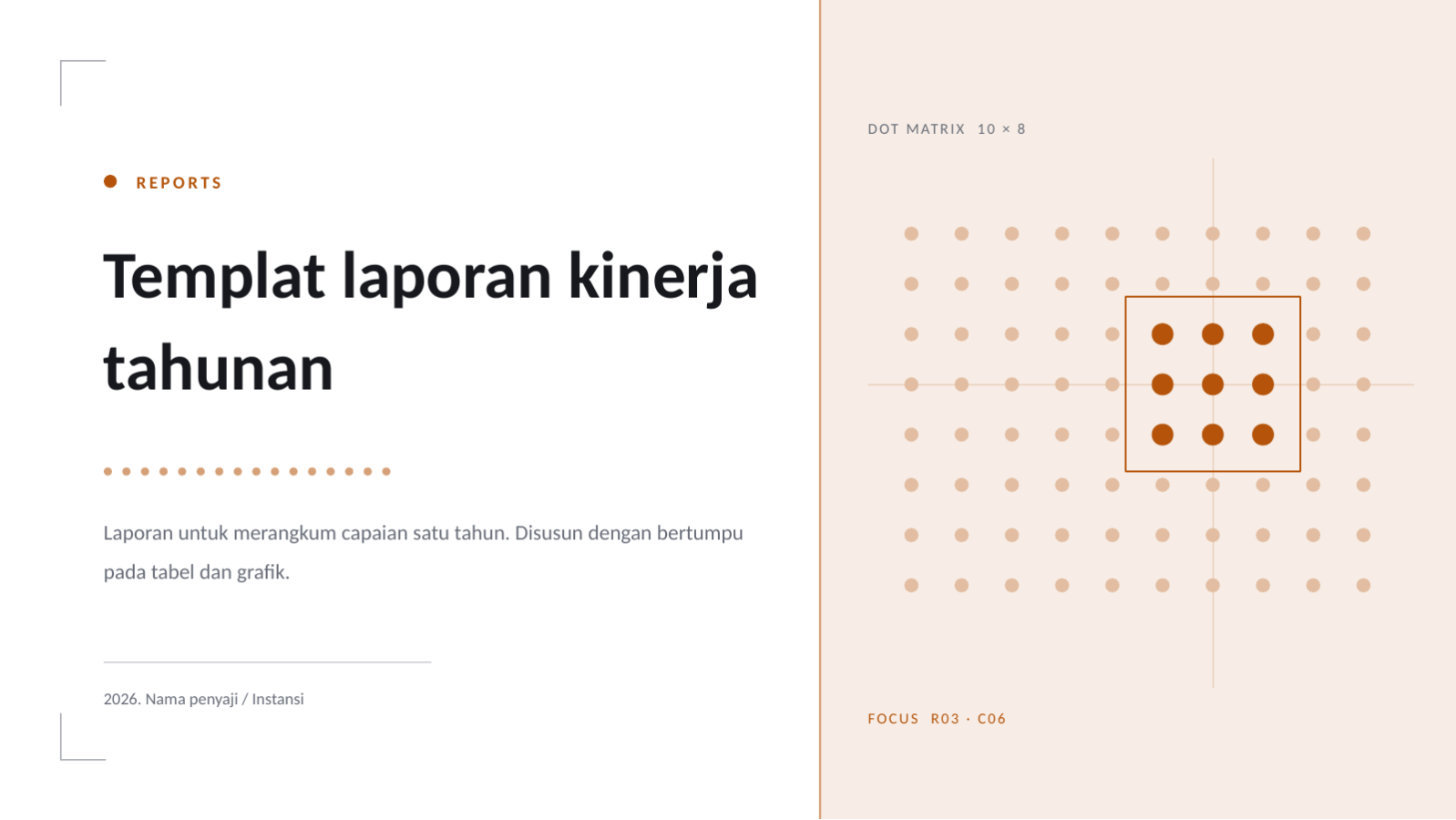 Slide 1 — Templat laporan kinerja tahunan