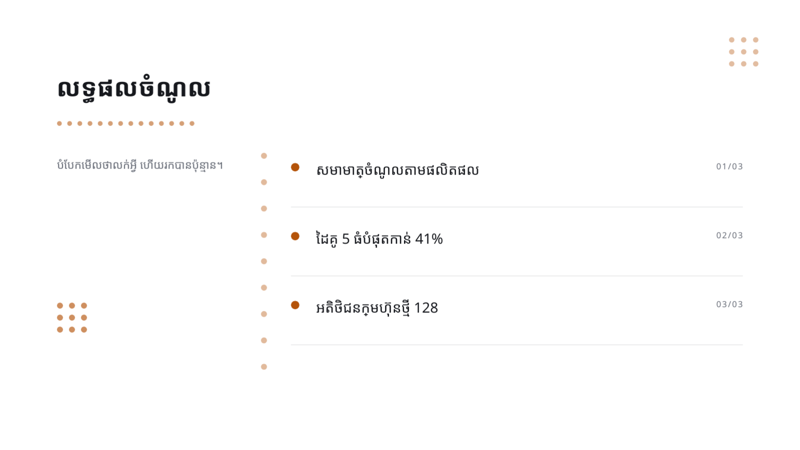 ស្លាយ 6 — គំរូរបាយការណ៍លទ្ធផល ប្រចាំឆ្នាំ