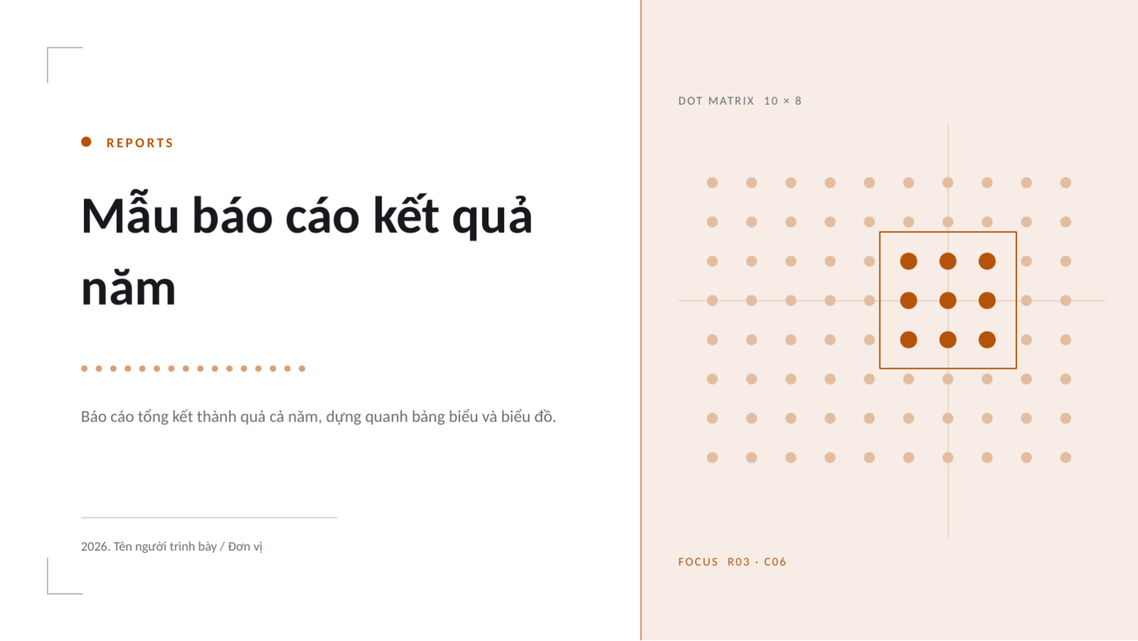 Trang chiếu 1 — Mẫu báo cáo kết quả năm