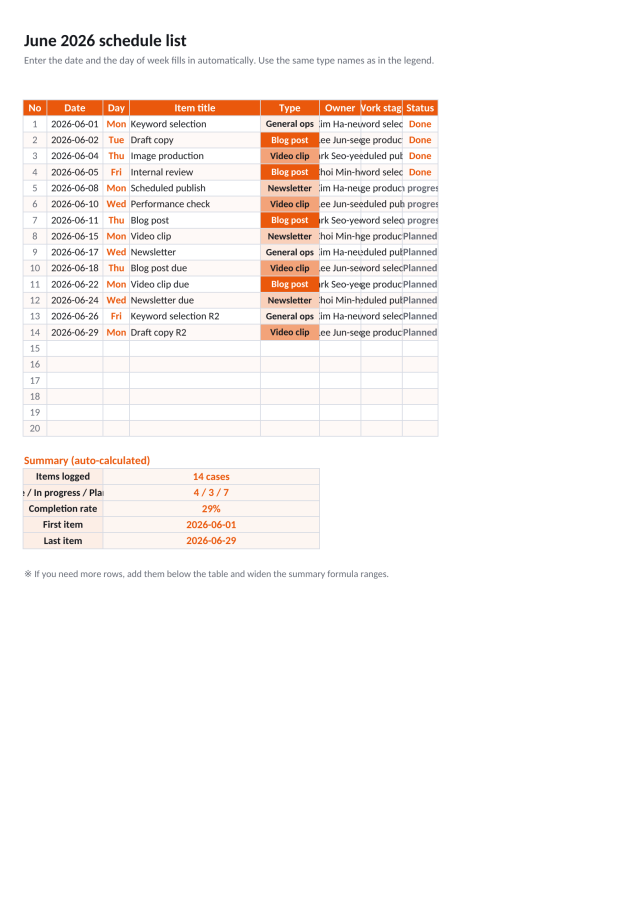 Preview 2 — Content Calendar