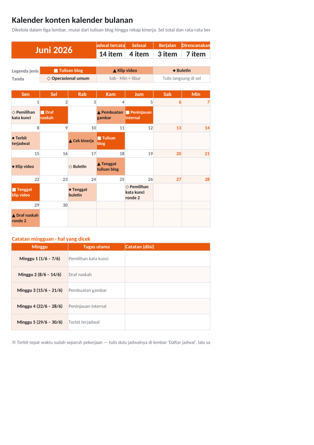 Pratinjau 1 — Kalender konten