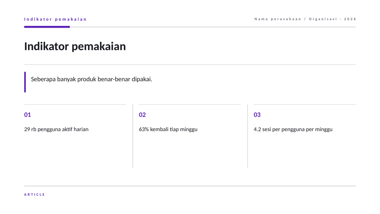 Slide 4 — Laporan traksi