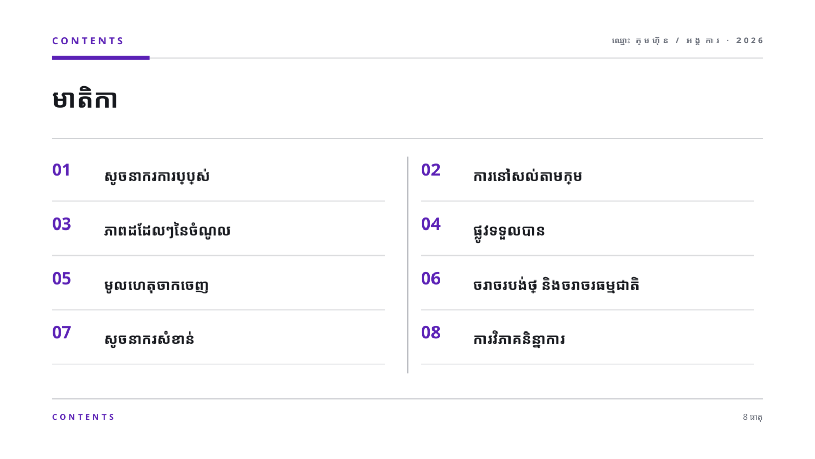ស្លាយ 2 — របាយការណ៍កំណើនអាជីវកម្ម