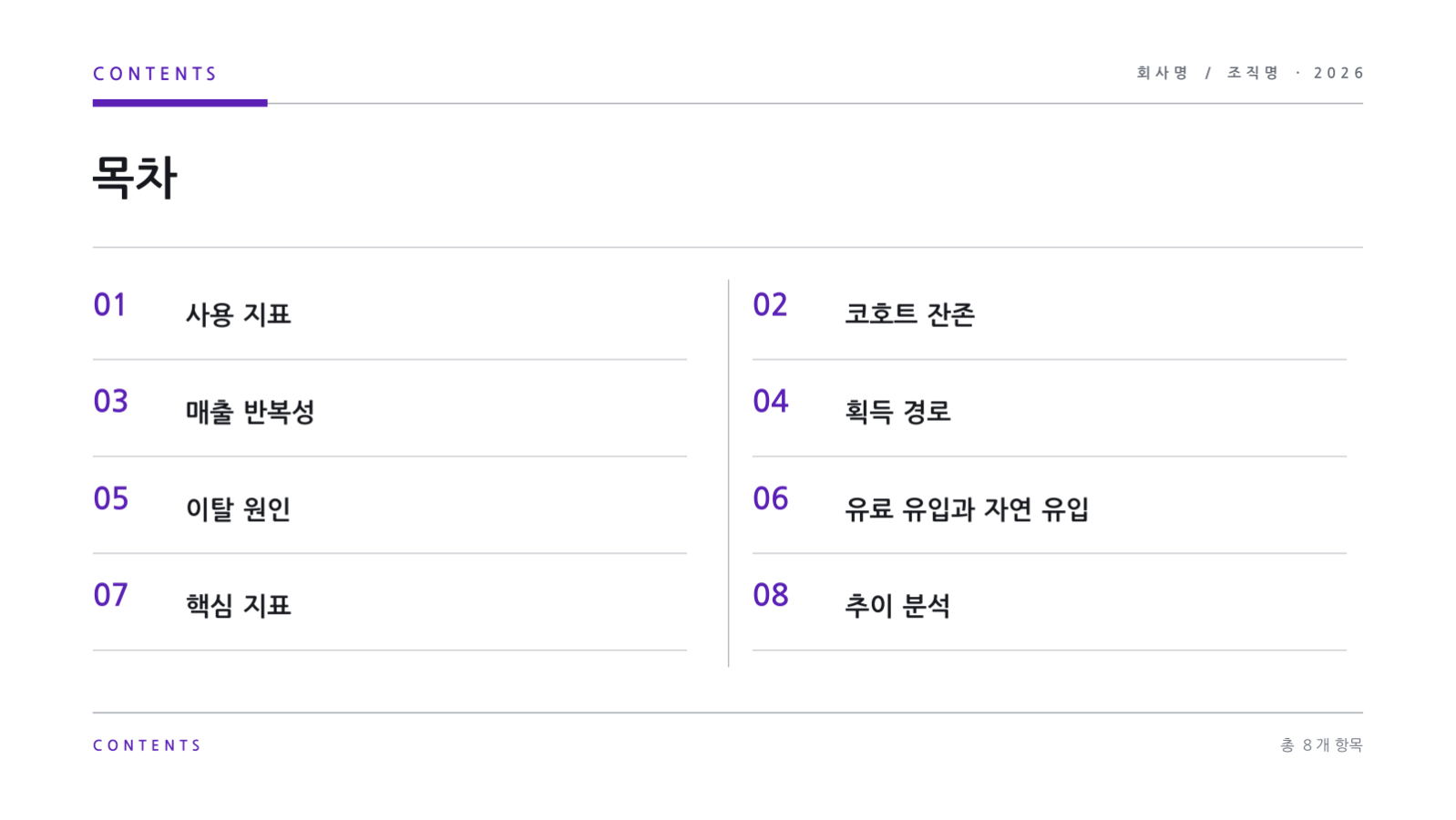 슬라이드 2 — 트랙션 리포트