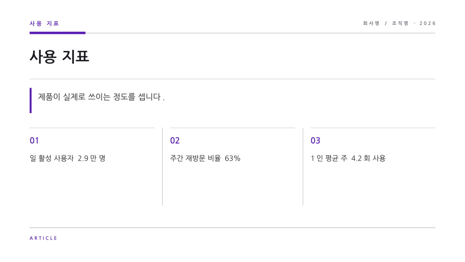 슬라이드 4 — 트랙션 리포트