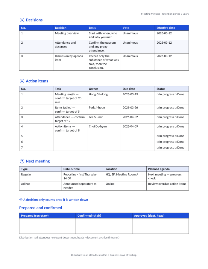 Page 3 — Meeting Minutes Template