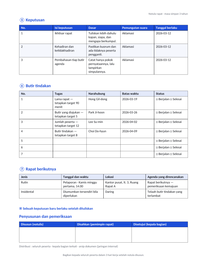 Halaman 3 — Format notulen rapat