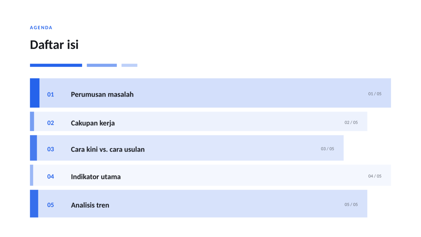 Slide 2 — Templat proposal bisnis rapi