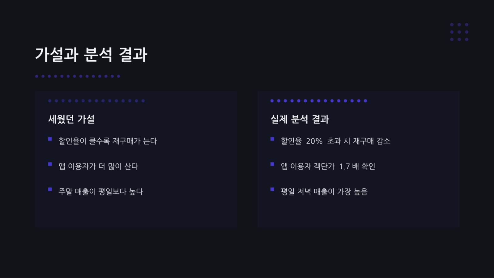 슬라이드 7 — 데이터 분석 결과 보고