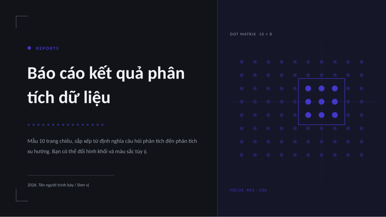 Trang chiếu 1 — Báo cáo kết quả phân tích dữ liệu