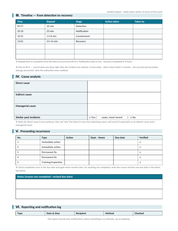 Page 3 — Incident Report Template