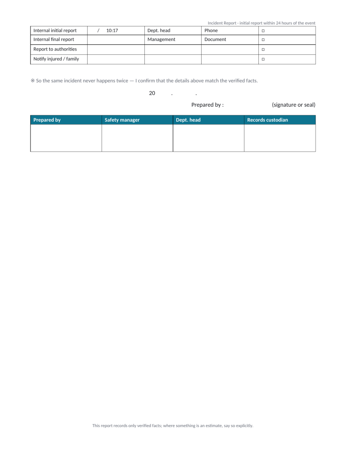 Page 4 — Incident Report Template