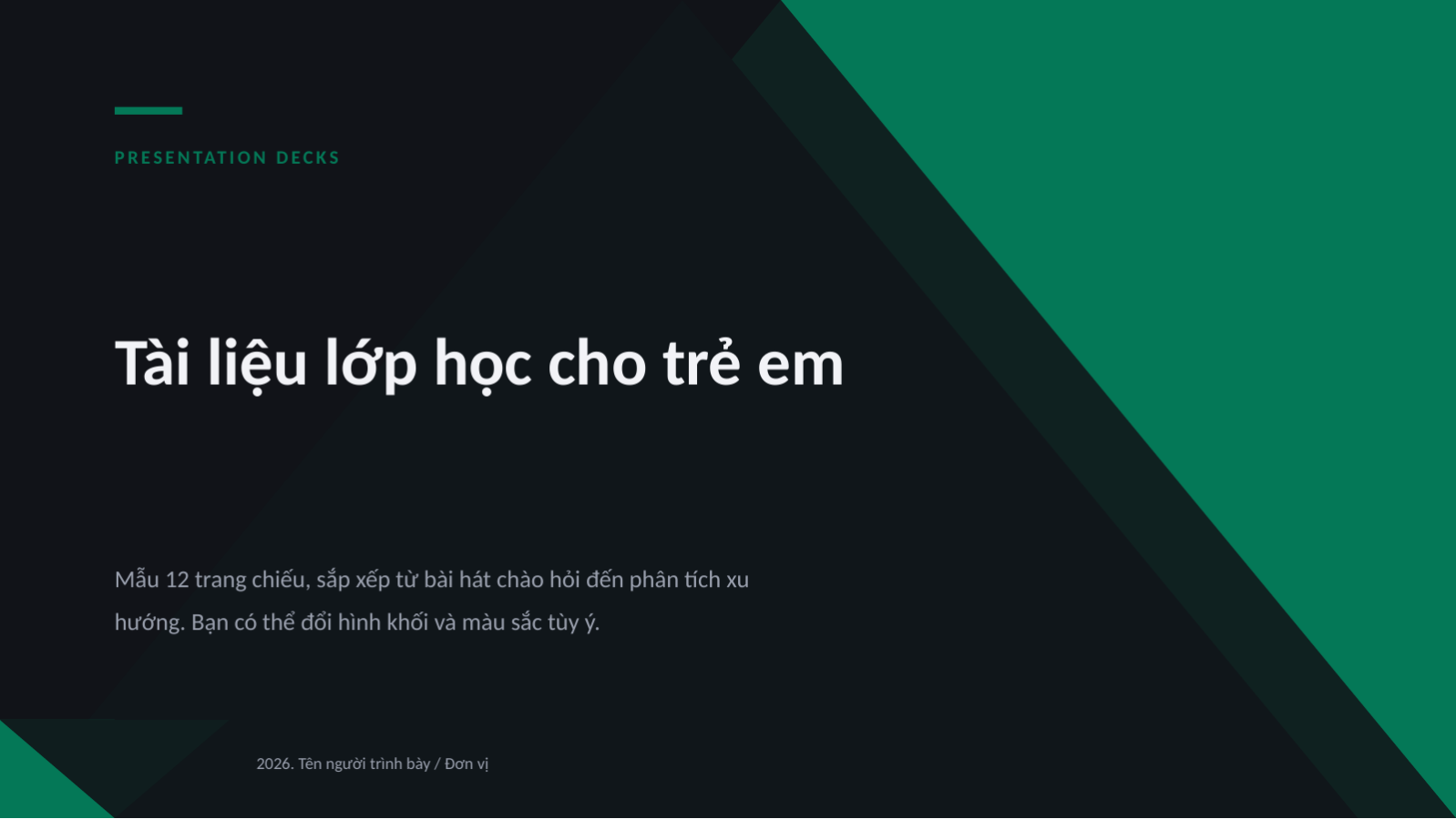 Trang chiếu 1 — Tài liệu lớp học cho trẻ em