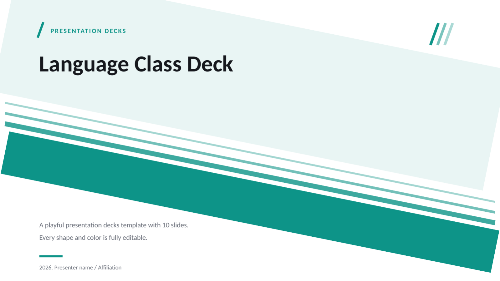Slide 1 — Language Class Deck