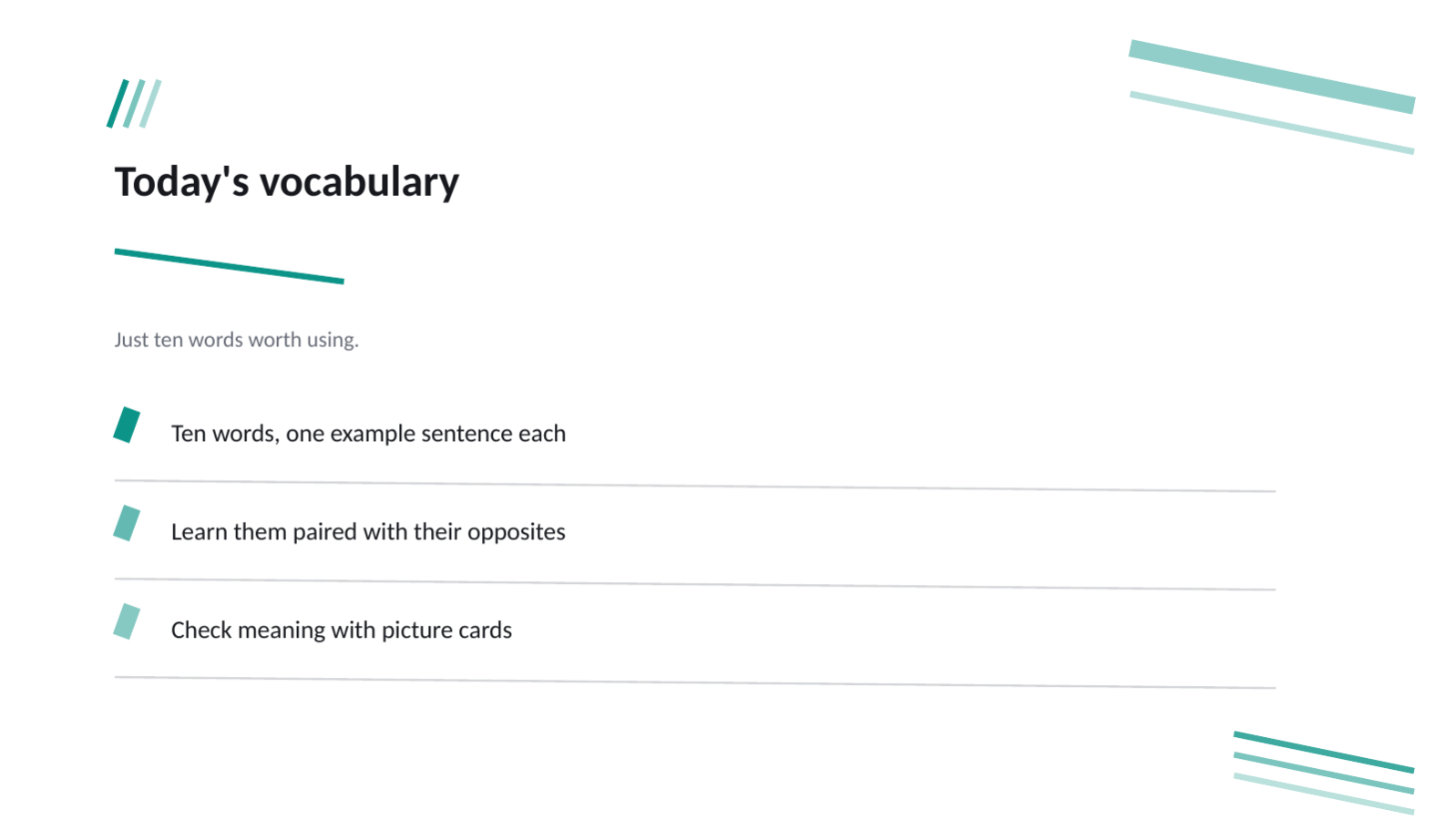 Slide 6 — Language Class Deck