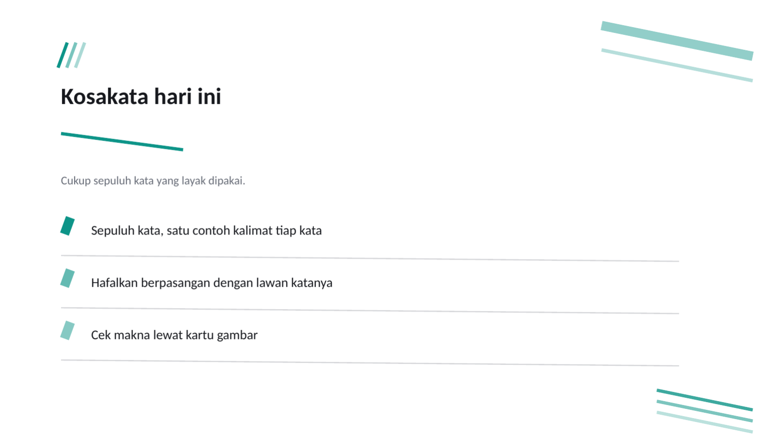 Slide 6 — Materi kelas bahasa