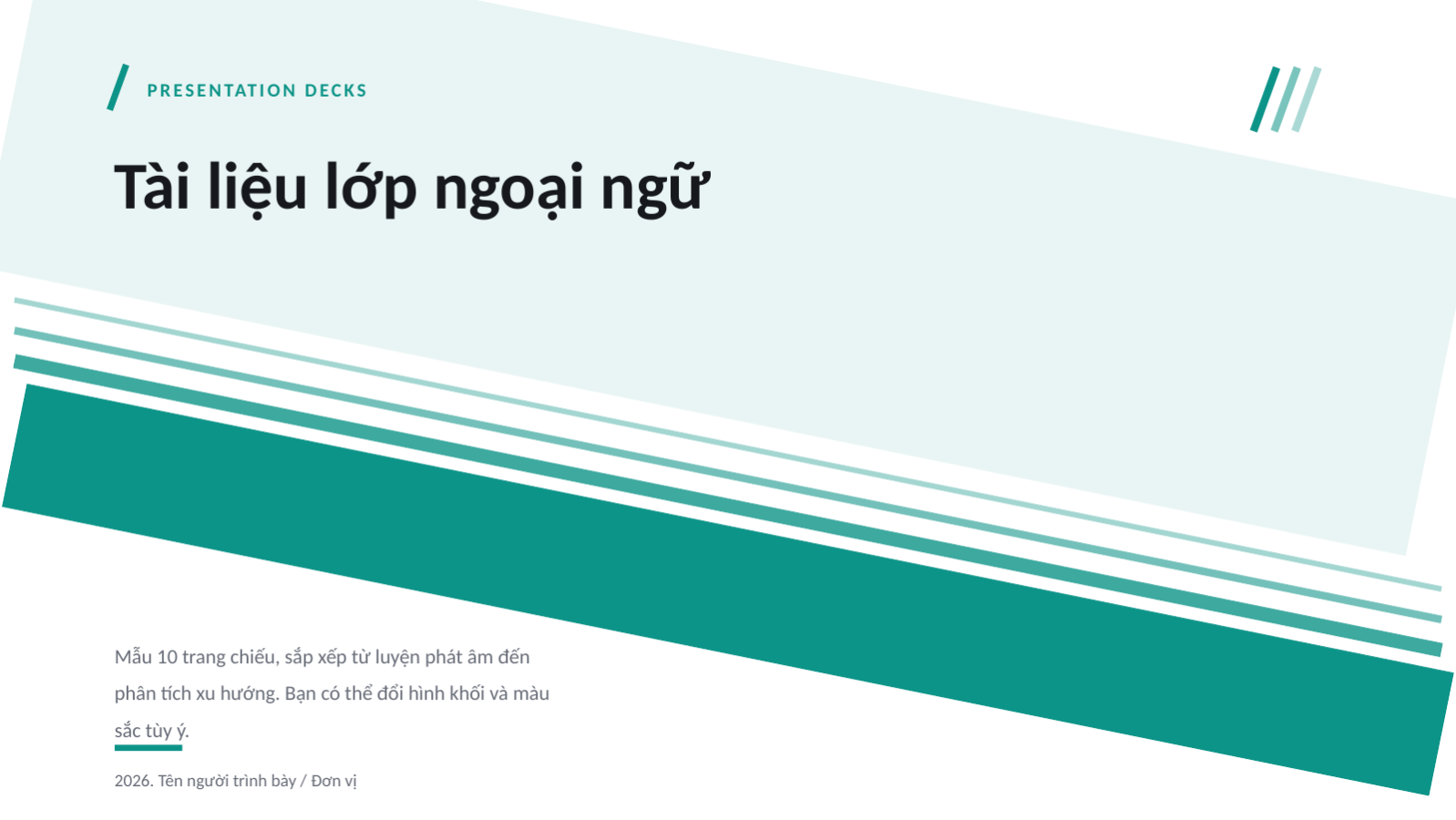 Trang chiếu 1 — Tài liệu lớp ngoại ngữ