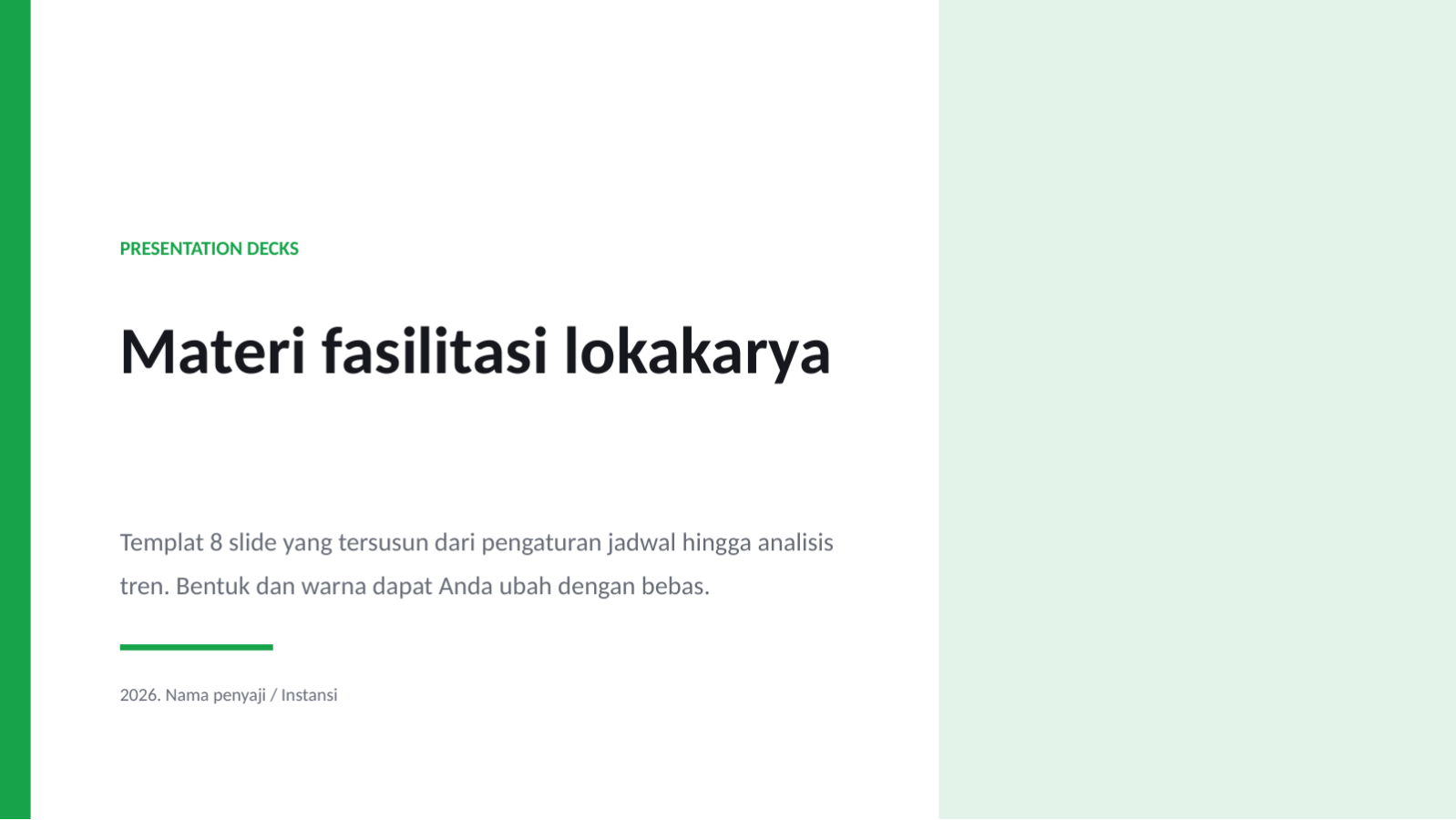 Slide 1 — Materi fasilitasi lokakarya