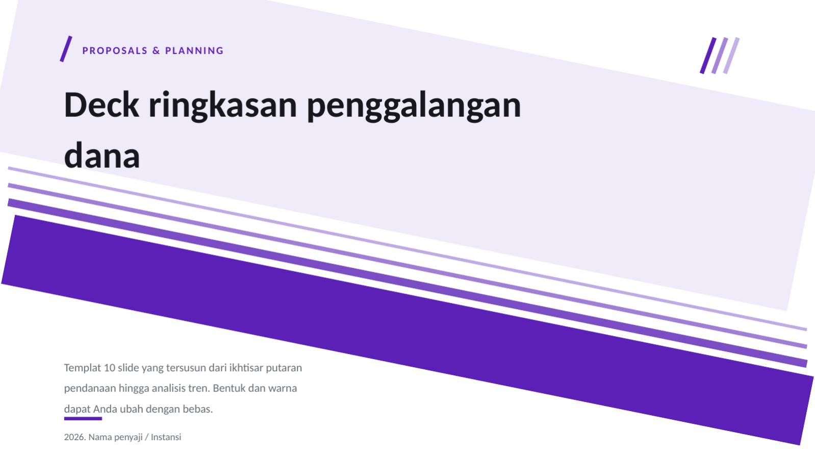 Slide 1 — Deck ringkasan penggalangan dana