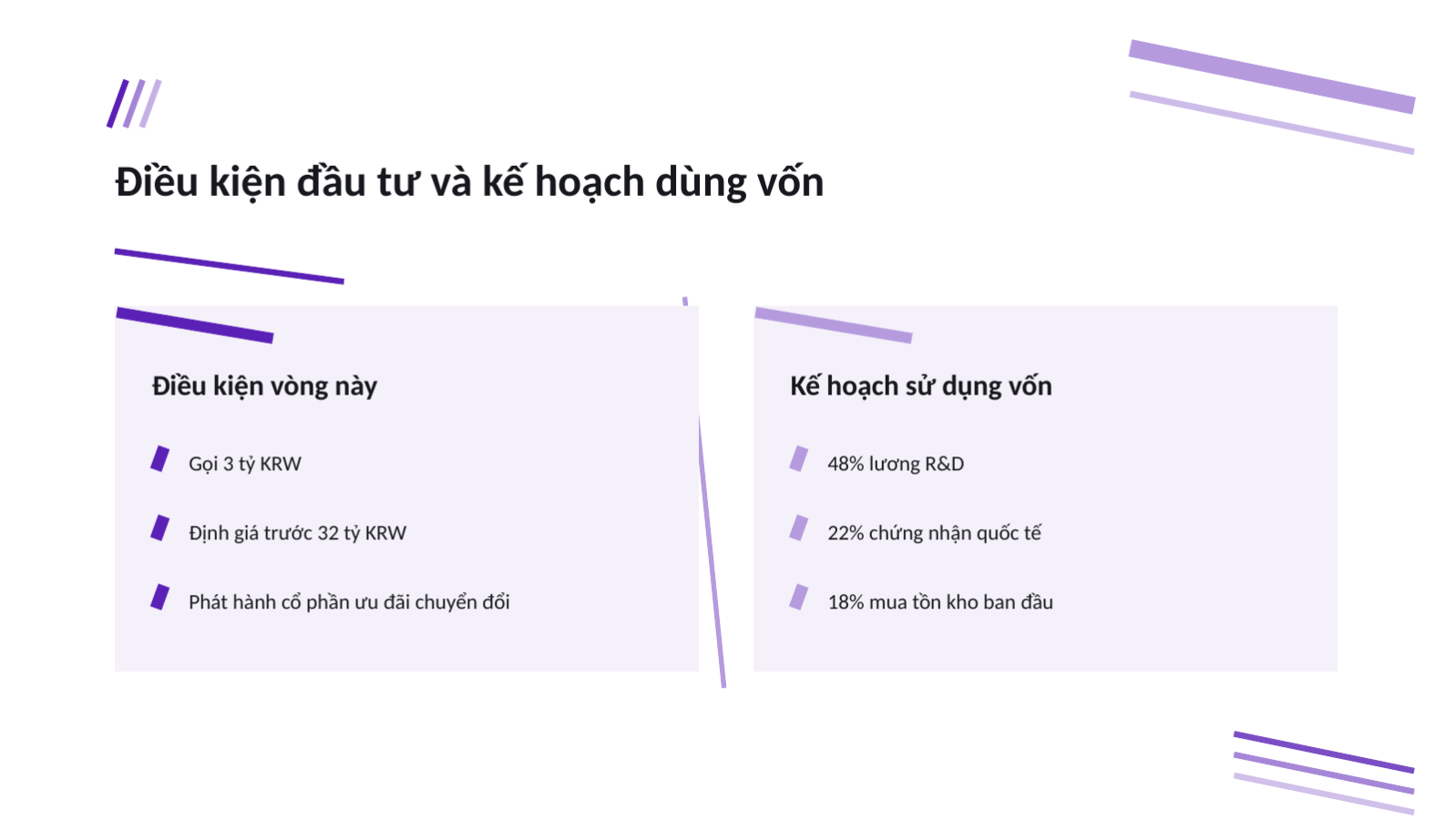 Trang chiếu 7 — Deck tóm tắt gọi vốn