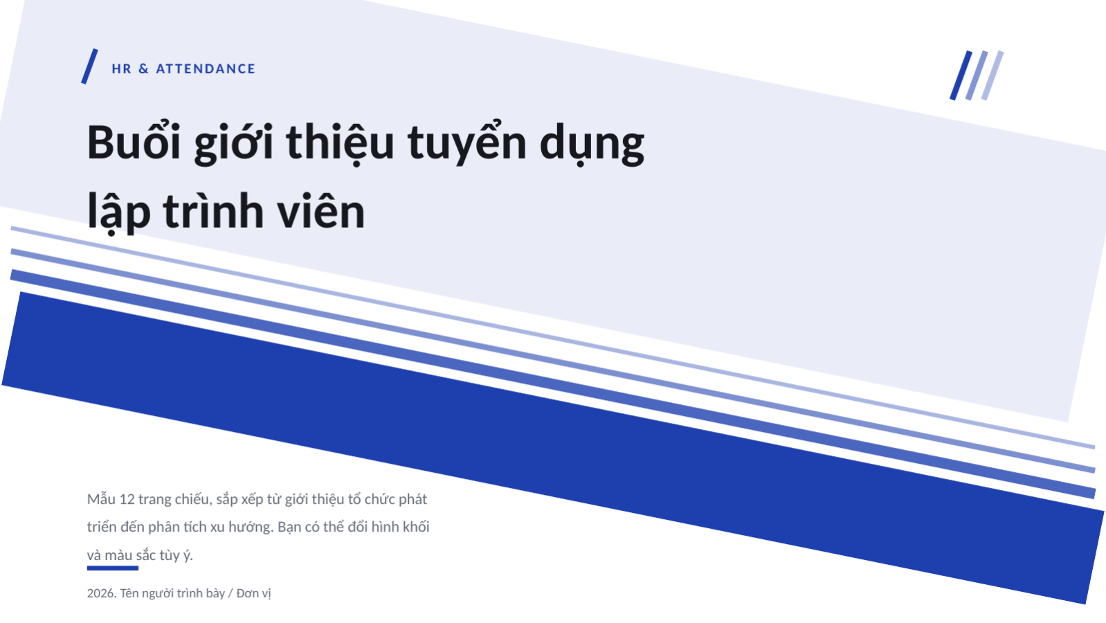 Trang chiếu 1 — Buổi giới thiệu tuyển dụng lập trình viên