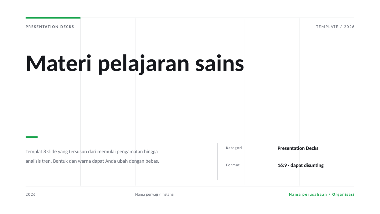 Slide 1 — Materi pelajaran sains