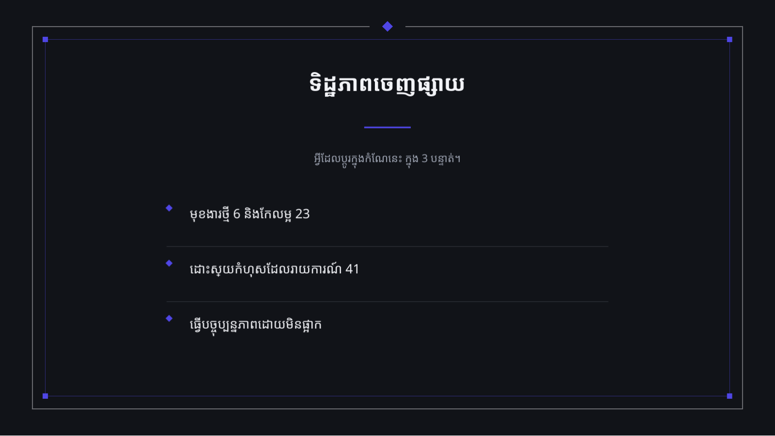 ស្លាយ 4 — បទបង្ហាញ កំណត់ចំណាំកំណែថ្មី