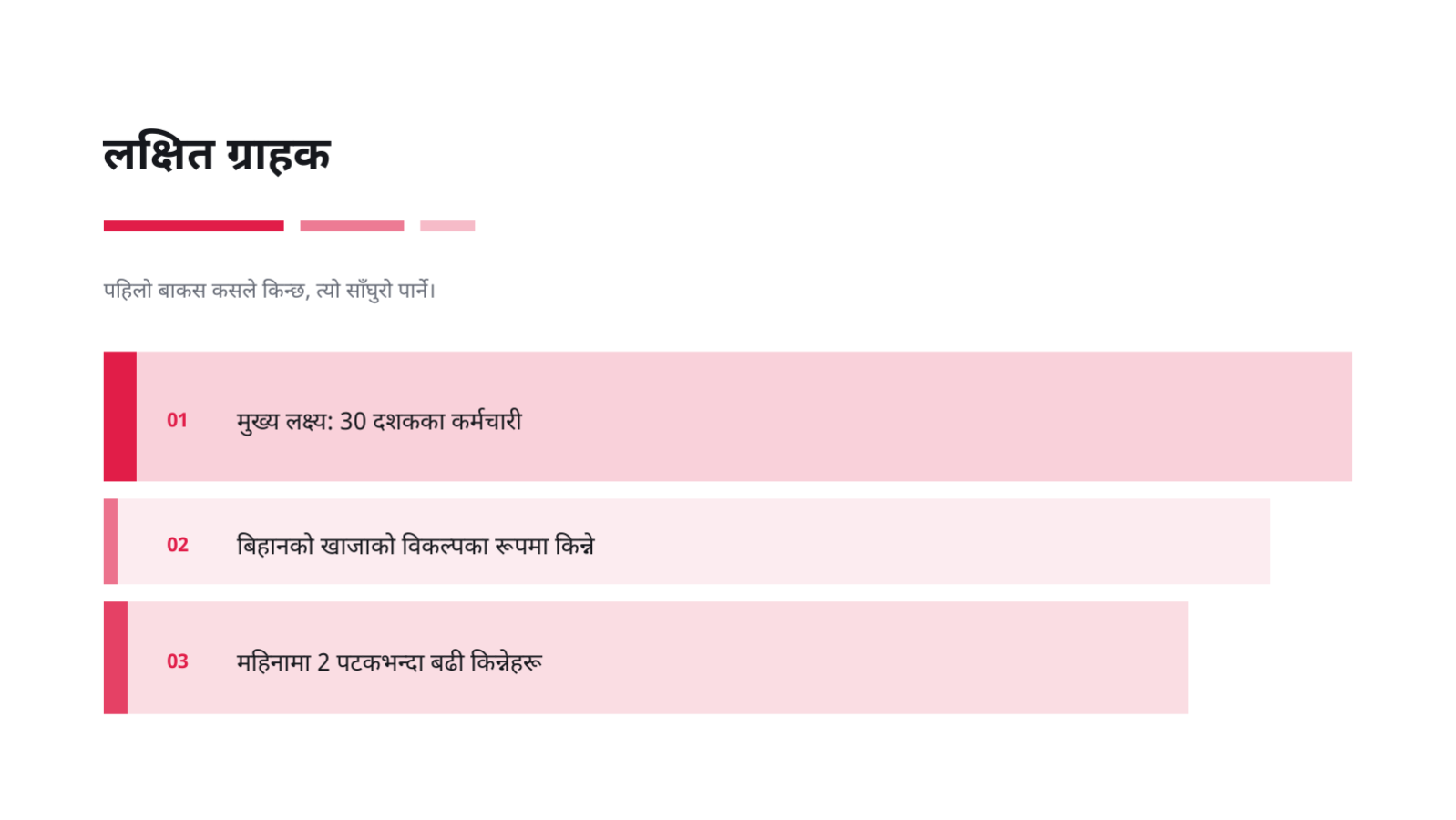 स्लाइड 6 — नयाँ उत्पादन लन्च सामग्री