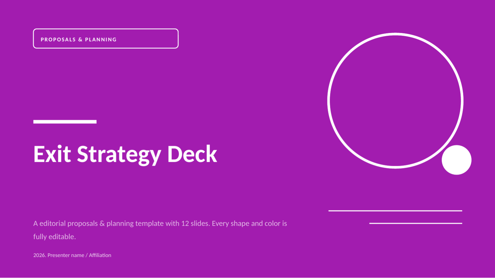 Slide 1 — Exit Strategy Deck