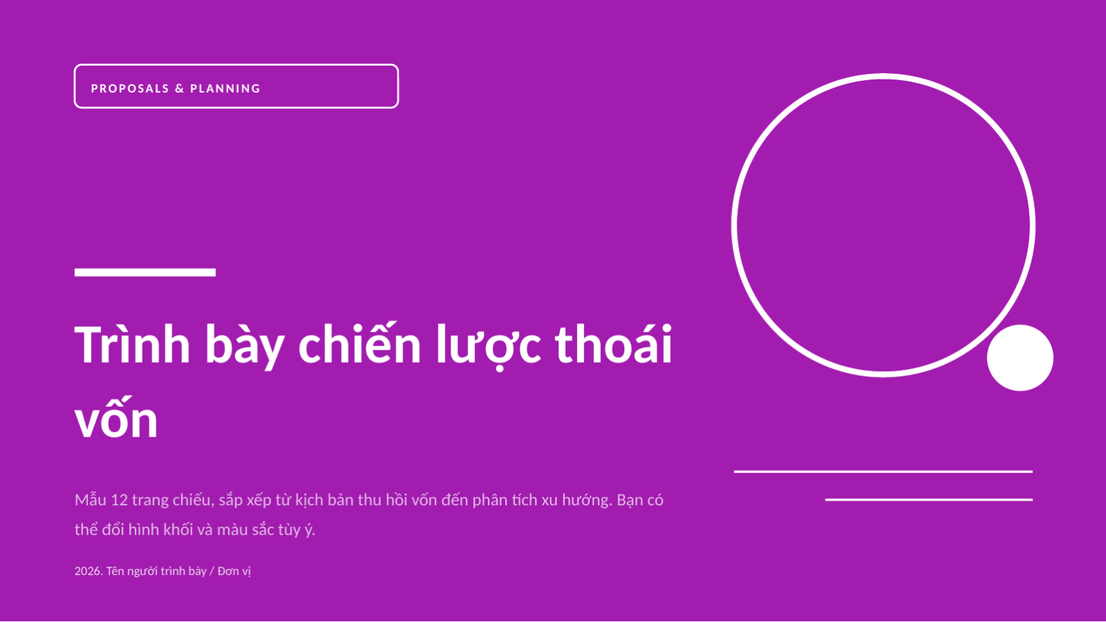 Trang chiếu 1 — Trình bày chiến lược thoái vốn