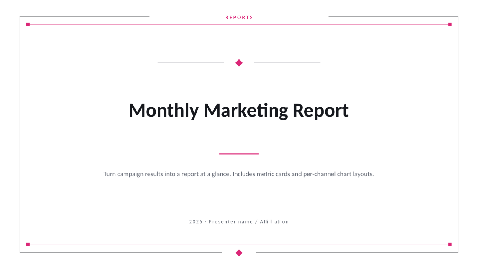 Slide 1 — Monthly Marketing Report