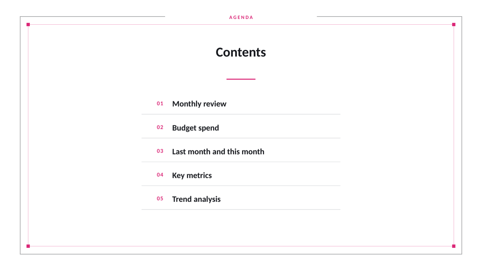 Slide 2 — Monthly Marketing Report
