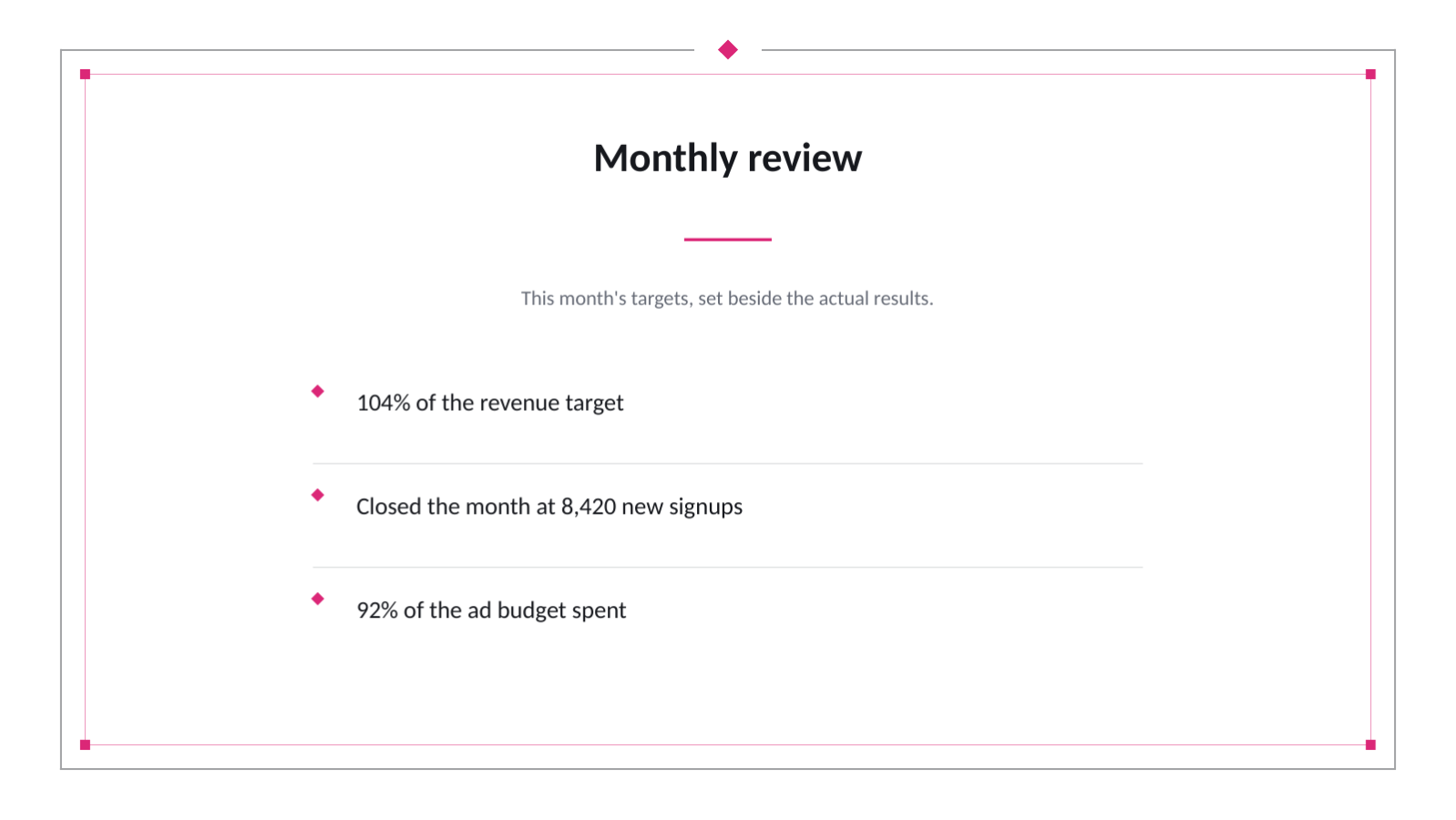 Slide 4 — Monthly Marketing Report