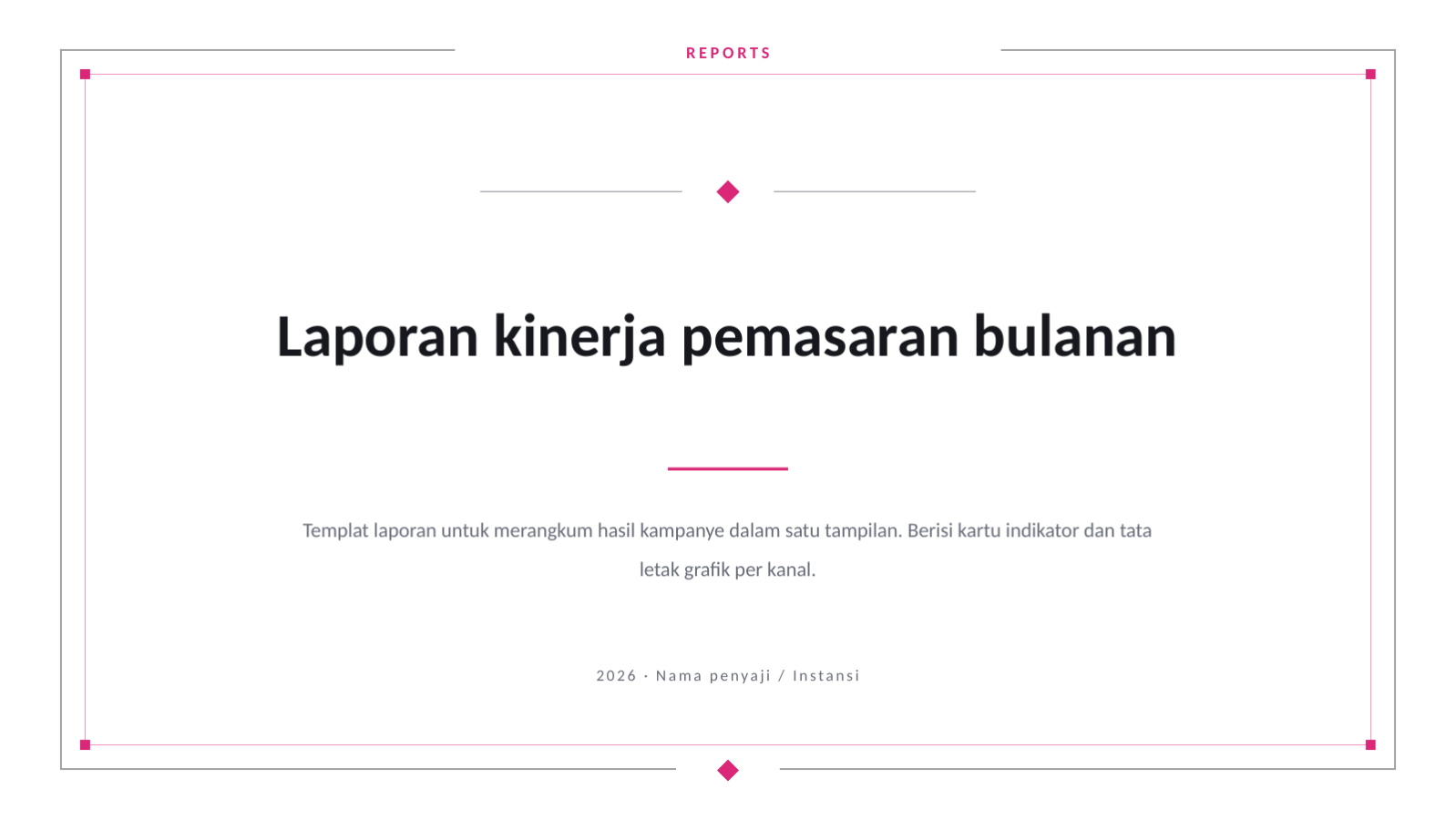 Slide 1 — Laporan kinerja pemasaran bulanan