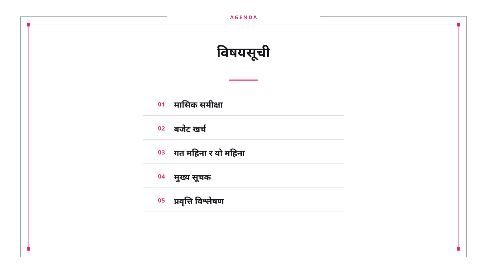 स्लाइड 2 — मासिक मार्केटिङ प्रतिवेदन