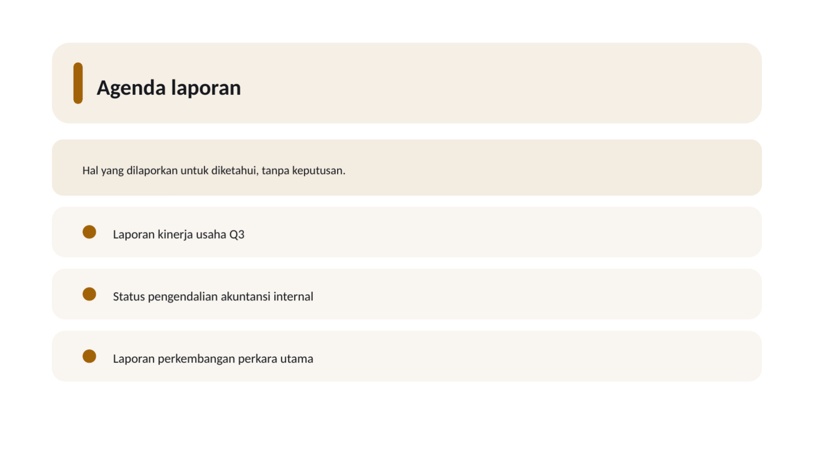 Slide 6 — Materi rapat direksi