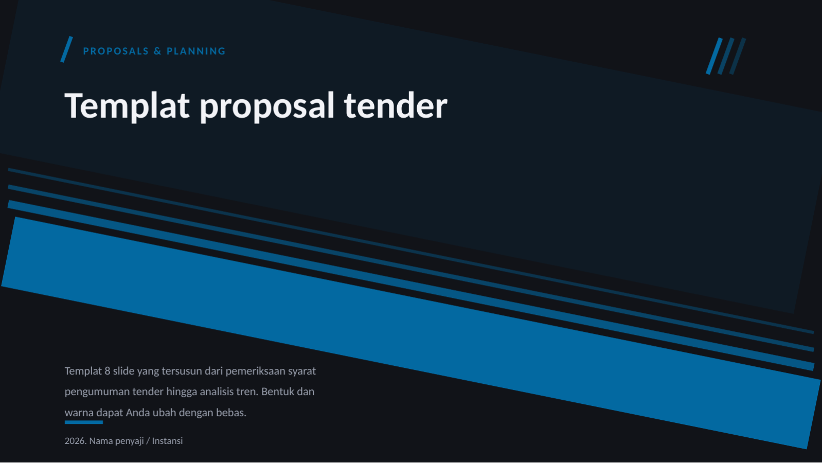 Slide 1 — Templat proposal tender