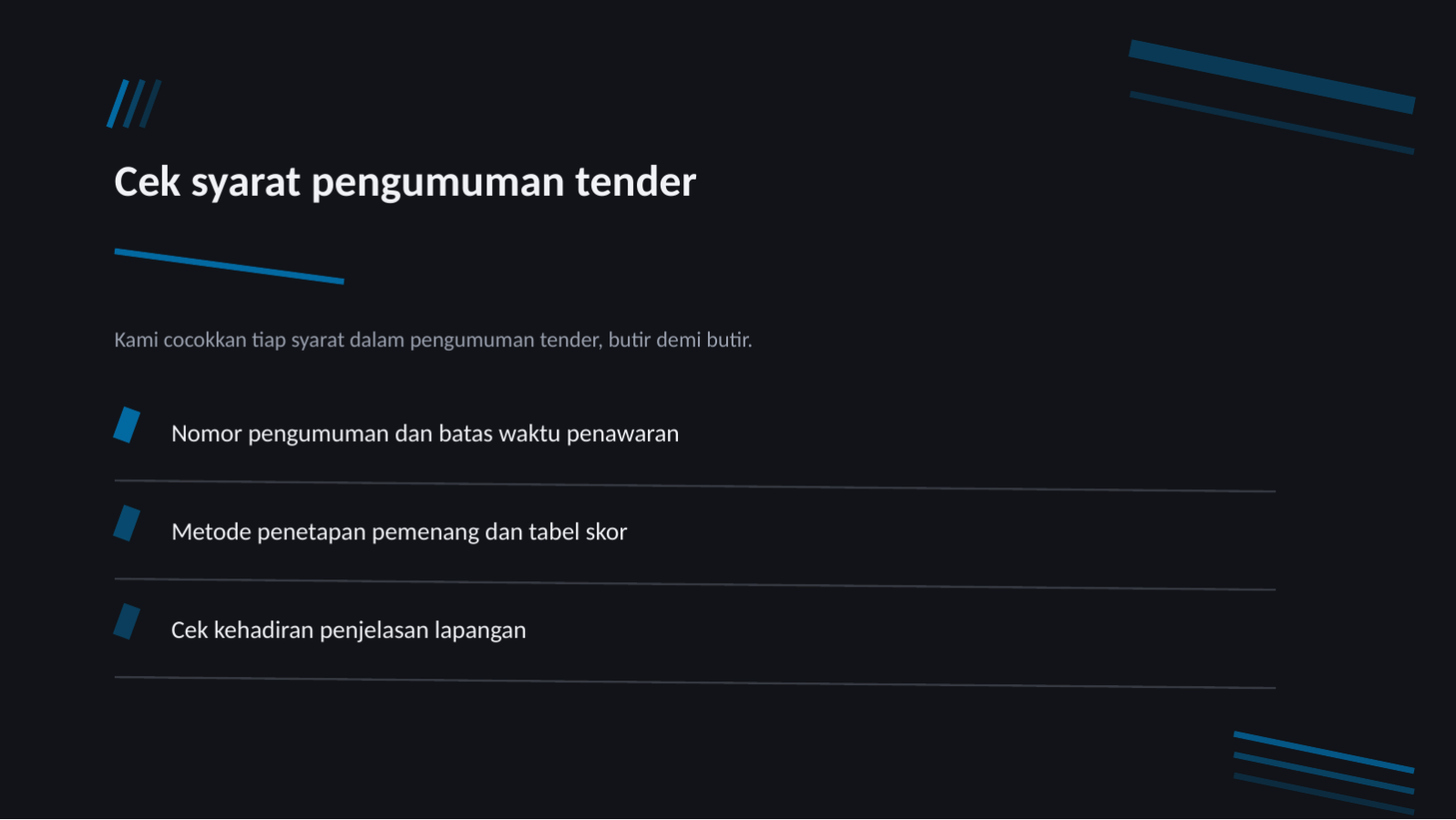 Slide 4 — Templat proposal tender
