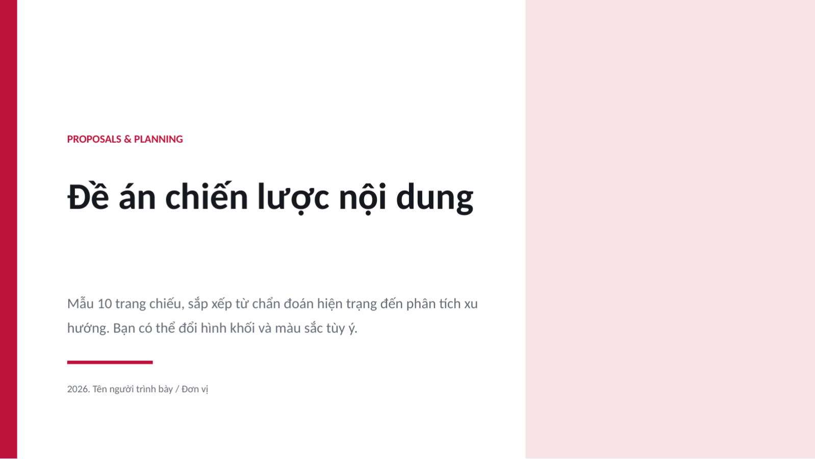 Trang chiếu 1 — Đề án chiến lược nội dung