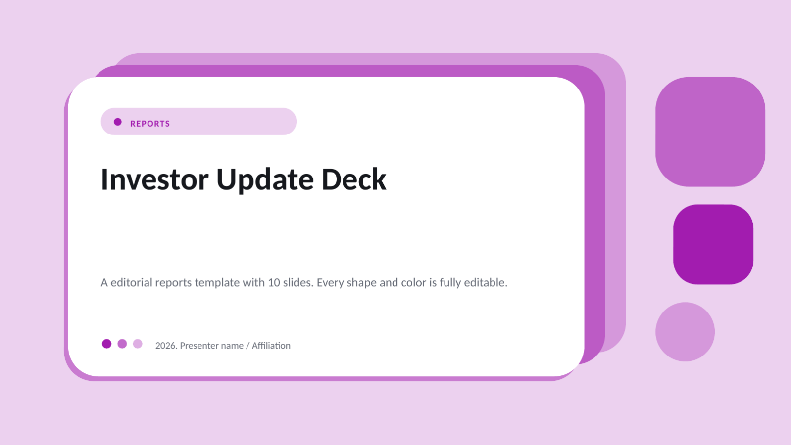 Slide 1 — Investor Update Deck