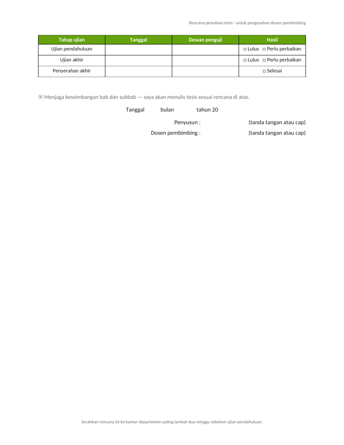 Halaman 4 — Format daftar isi tesis