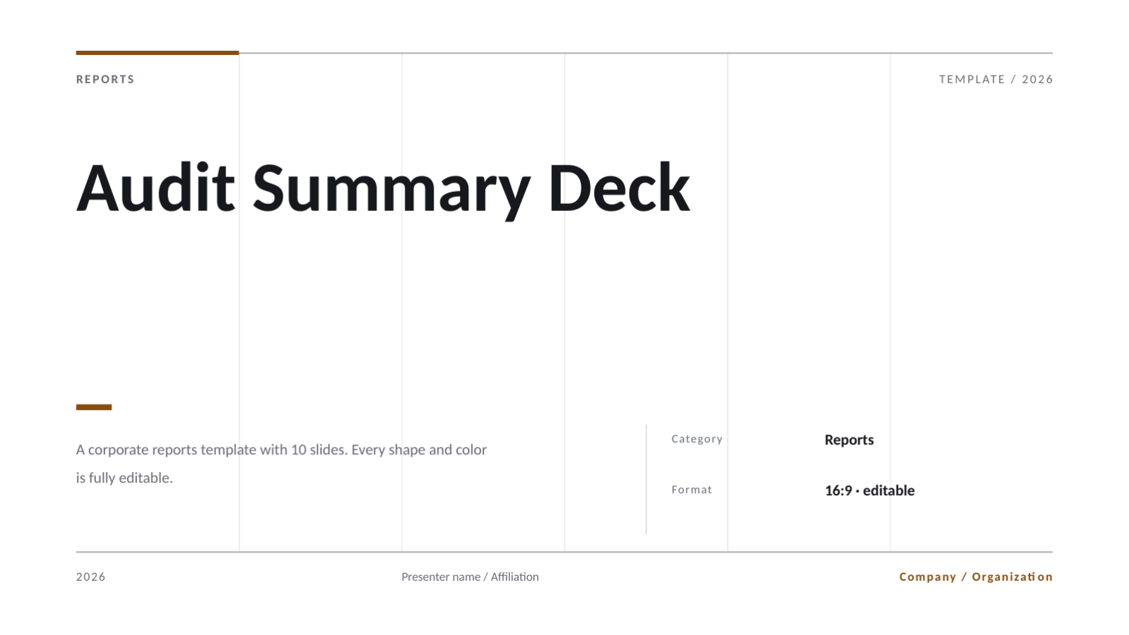 Slide 1 — Audit Summary Deck