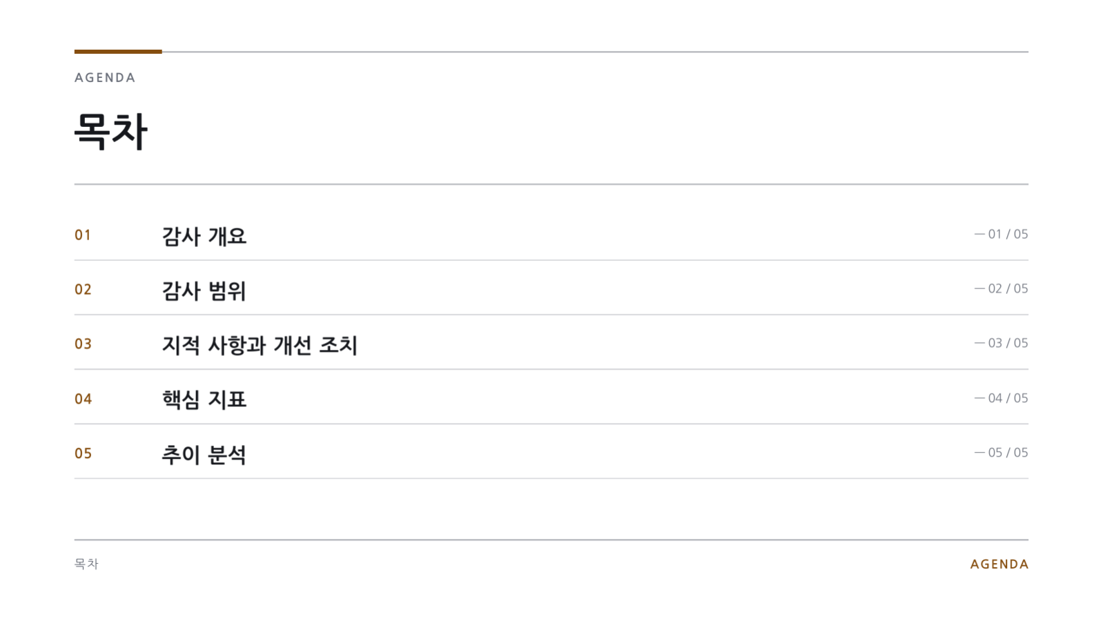 슬라이드 2 — 감사 결과 보고