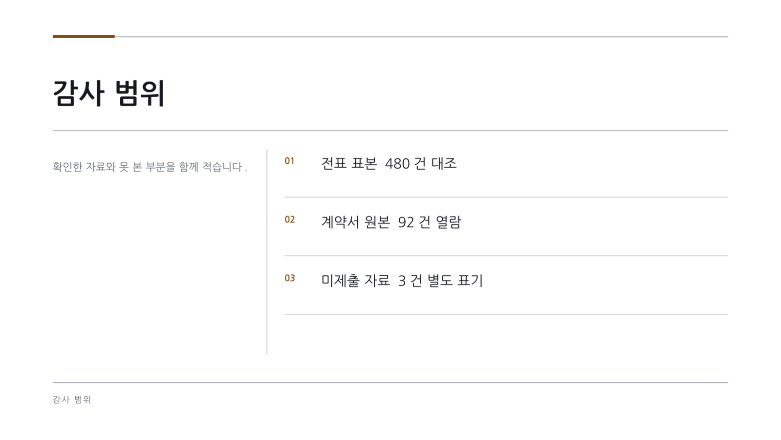 슬라이드 6 — 감사 결과 보고